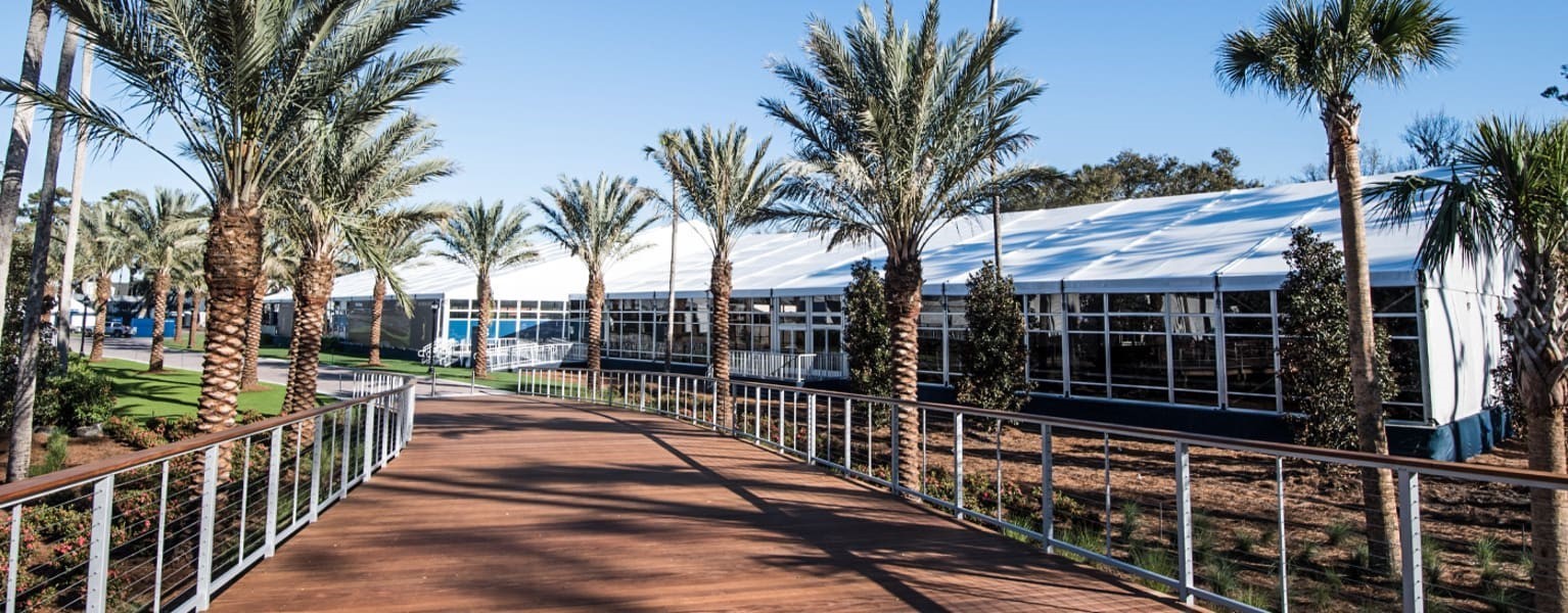 PONTE VEDRA BEACH, FL - MARCH 06: THE PLAYERS Welcome Experience at the Jack Nicklaus gate at THE PLAYERS Stadium Course at TPC Sawgrass on March 6, 2019 in Ponte Vedra Beach, Florida. (Photo by Ben Jared/PGA TOUR)